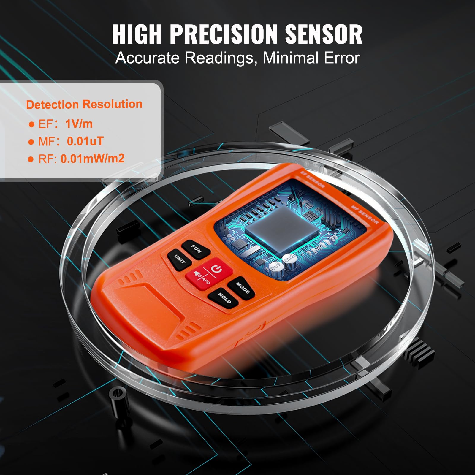 3-in-1 EMF Meter, 5Hz-6GHz, Handheld Rechargeable Electromagnetic Field Radiation Detector, Digital LCD EMF Tester for EF MF RF Home Inspections Outdoor Ghost Hunting 5G Cell Tower Temperature - Image 4