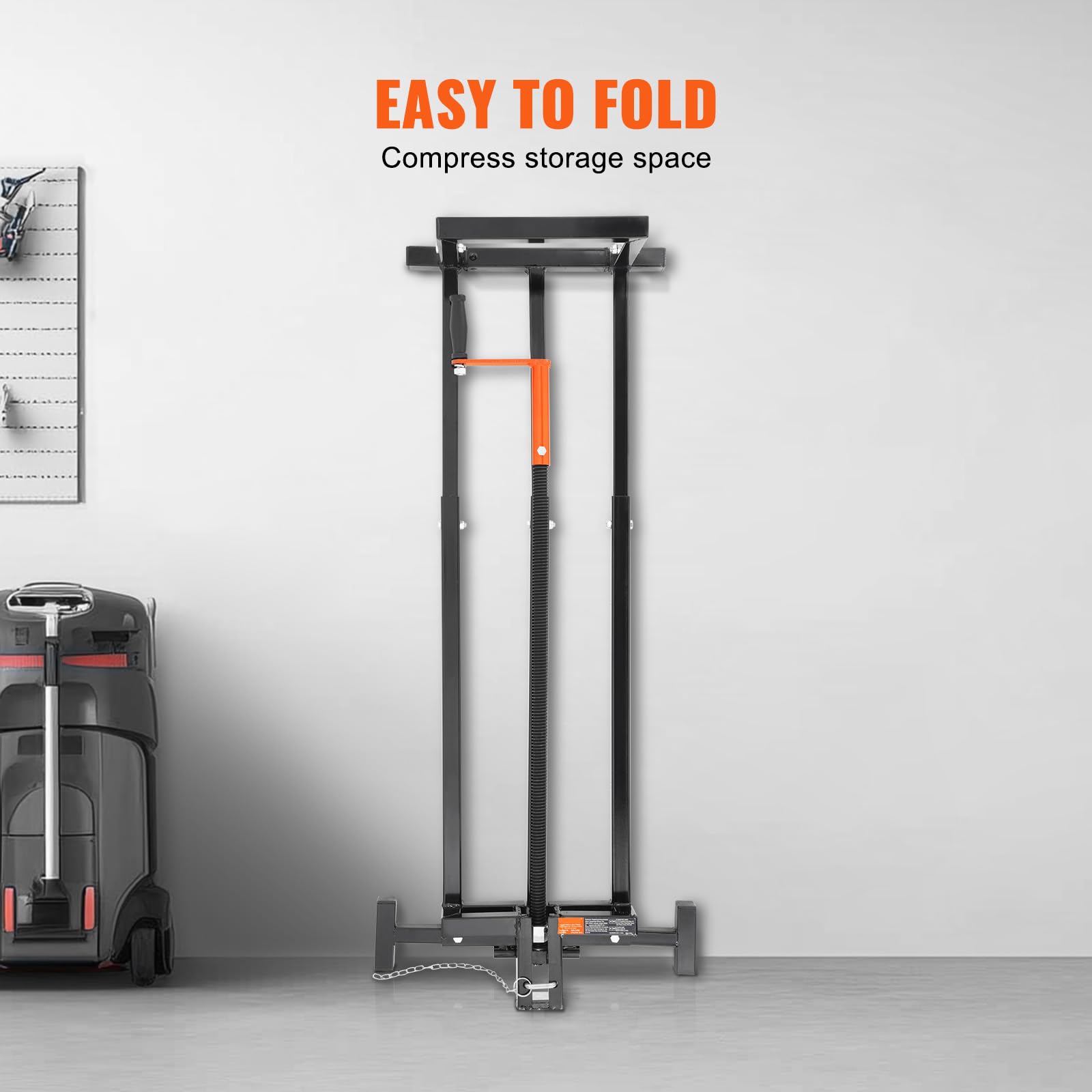 Happybuy Ride on Lawn Mower Lift Jack, 880 Lbs Weight Capacity, Telescopic Maintenance Jack with Crank Handle & Power Tool Handle, Black - Image 5