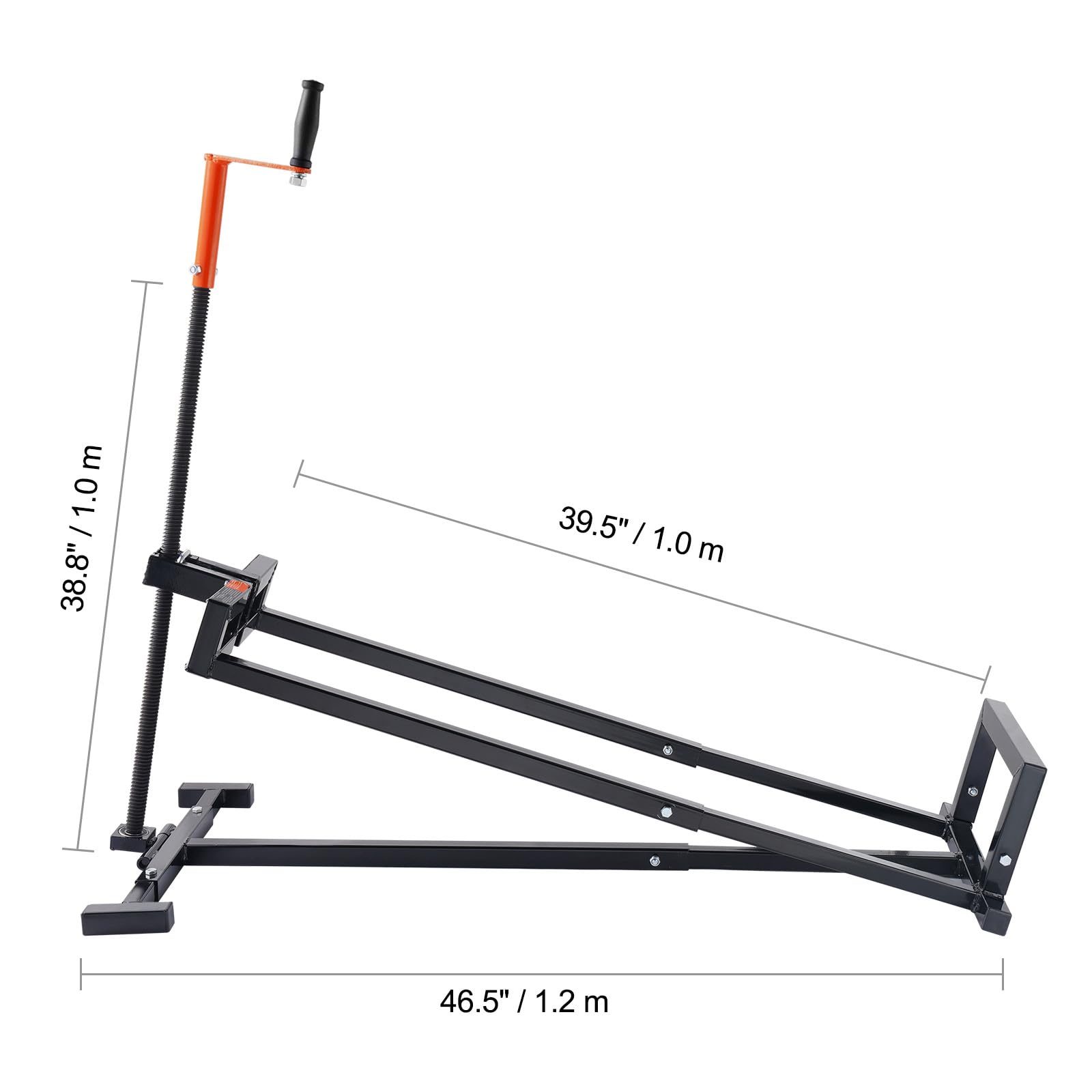 Happybuy Ride on Lawn Mower Lift Jack, 880 Lbs Weight Capacity, Telescopic Maintenance Jack with Crank Handle & Power Tool Handle, Black - Image 8