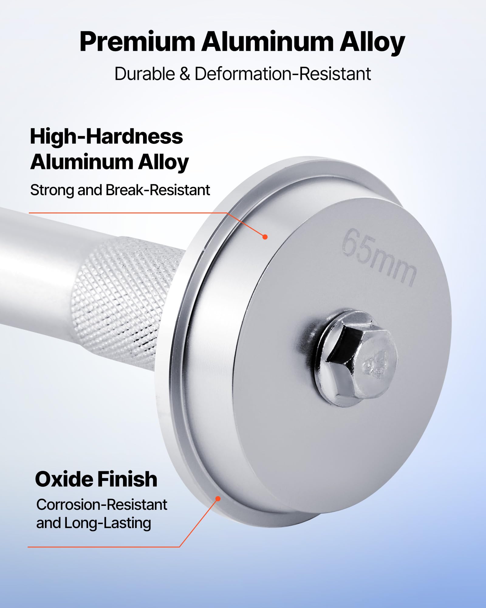 VEVOR 10 Pcs Bushing Bearing Race and Seal Driver Set with 9 Bushings and Handle Shaft, Bushing Driver Tool Set, Heavy Duty Aluminum Alloy Removal Puller Installation Tool Kit - Image 3