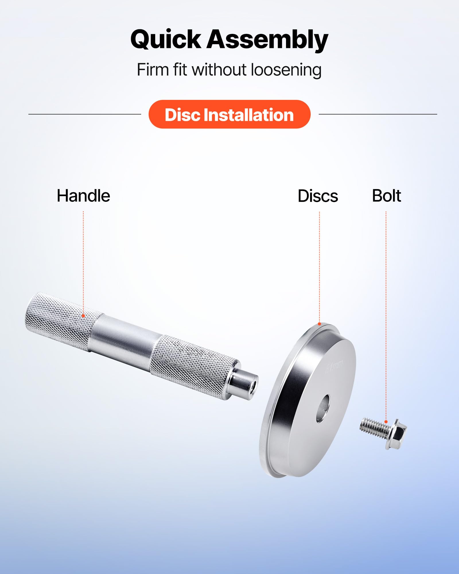 VEVOR 10 Pcs Bushing Bearing Race and Seal Driver Set with 9 Bushings and Handle Shaft, Bushing Driver Tool Set, Heavy Duty Aluminum Alloy Removal Puller Installation Tool Kit - Image 5