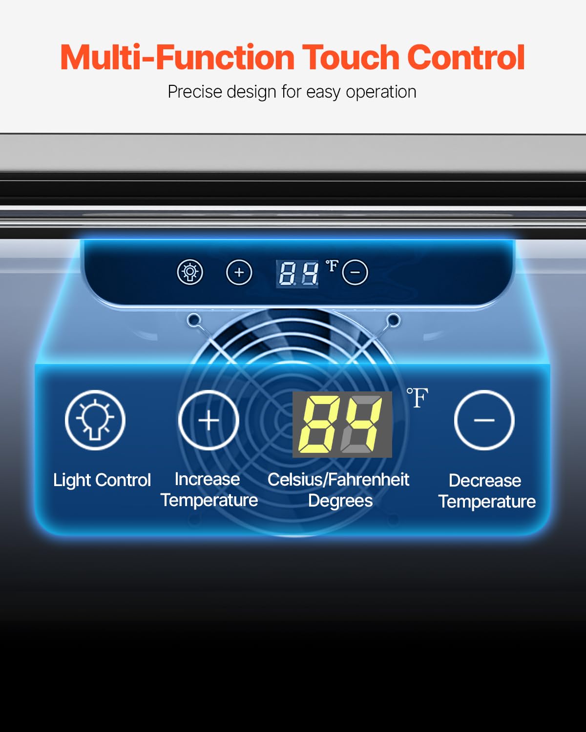 VEVOR 24-Inch Outdoor Beverage Refrigerator, 150 QT Built-in Drink Fridge, 0.56 kWh/Day Energy-Efficient Cooler with 304 Stainless Steel Door, Holds 180 Cans for Outdoor Kitchen, Home Bar, Patio - Image 4