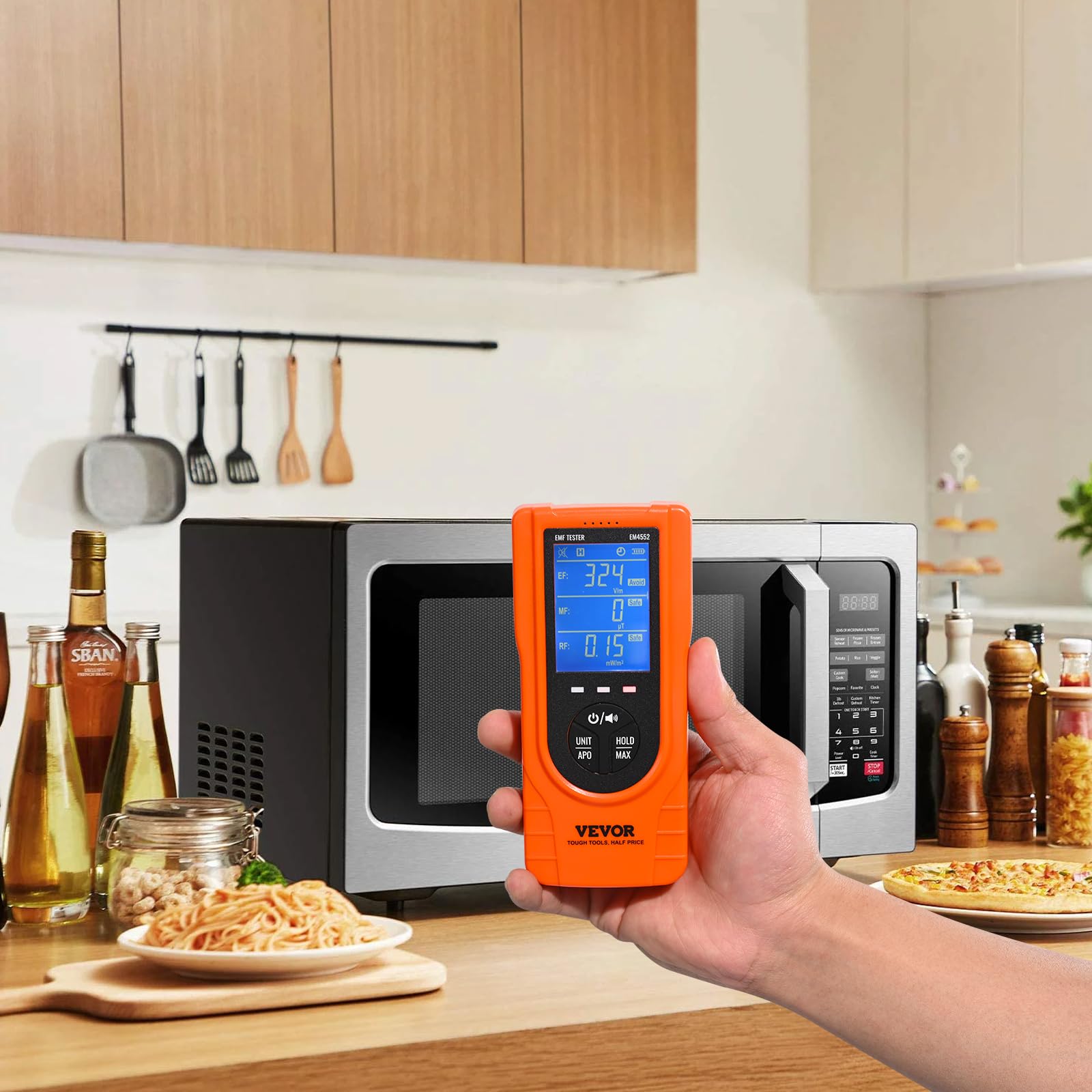 VEVOR 3-in-1 EMF Meter, 5Hz - 3.5GHz, Handheld Rechargeable Electromagnetic Field Radiation Detector, Digital LCD EMF Tester for EF MF RF Home Inspections Outdoor Ghost Hunting Paranormal Equipment - Image 8