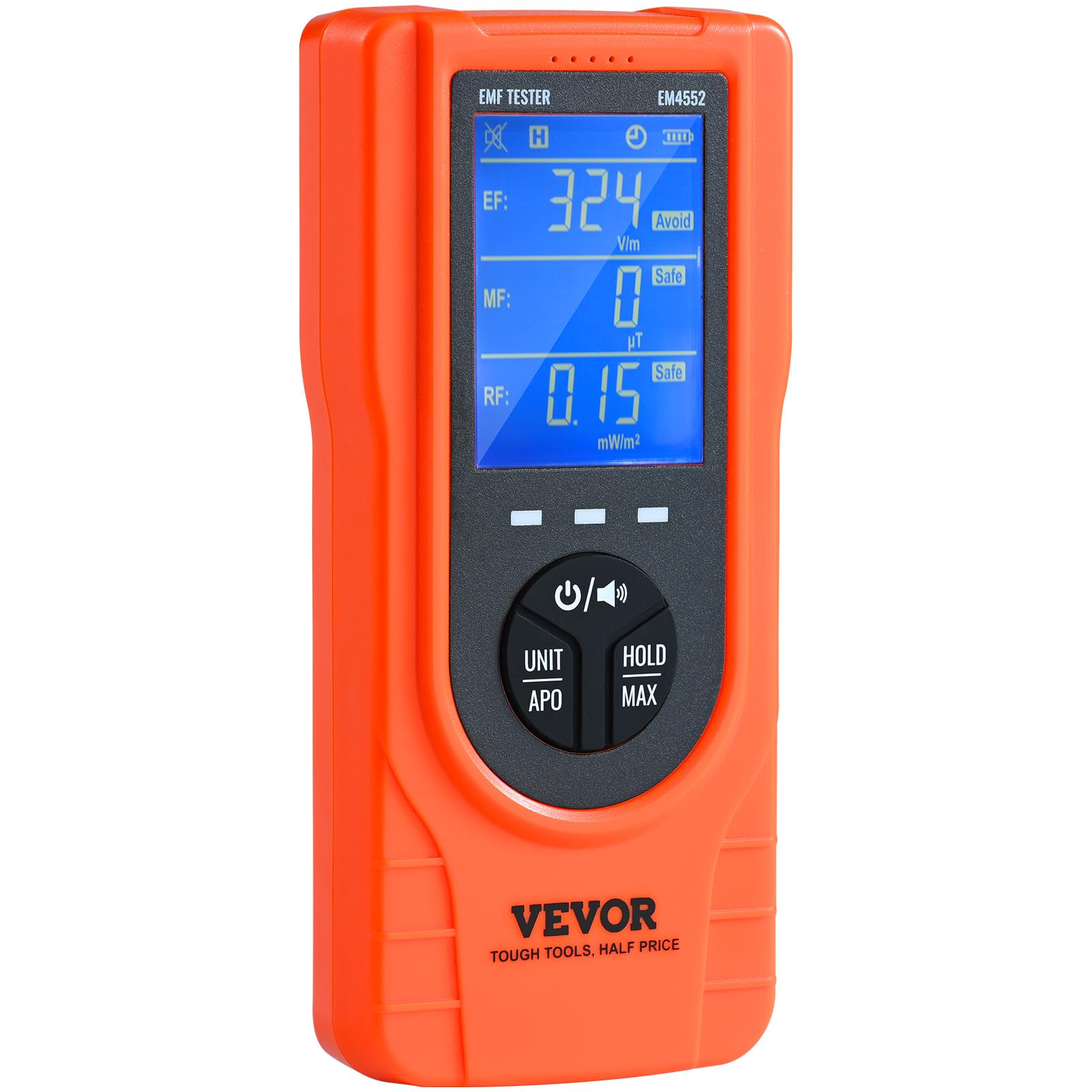VEVOR 3-in-1 EMF Meter, 5Hz - 3.5GHz, Handheld Rechargeable Electromagnetic Field Radiation Detector, Digital LCD EMF Tester for EF MF RF Home Inspections Outdoor Ghost Hunting Paranormal Equipment - Image 9