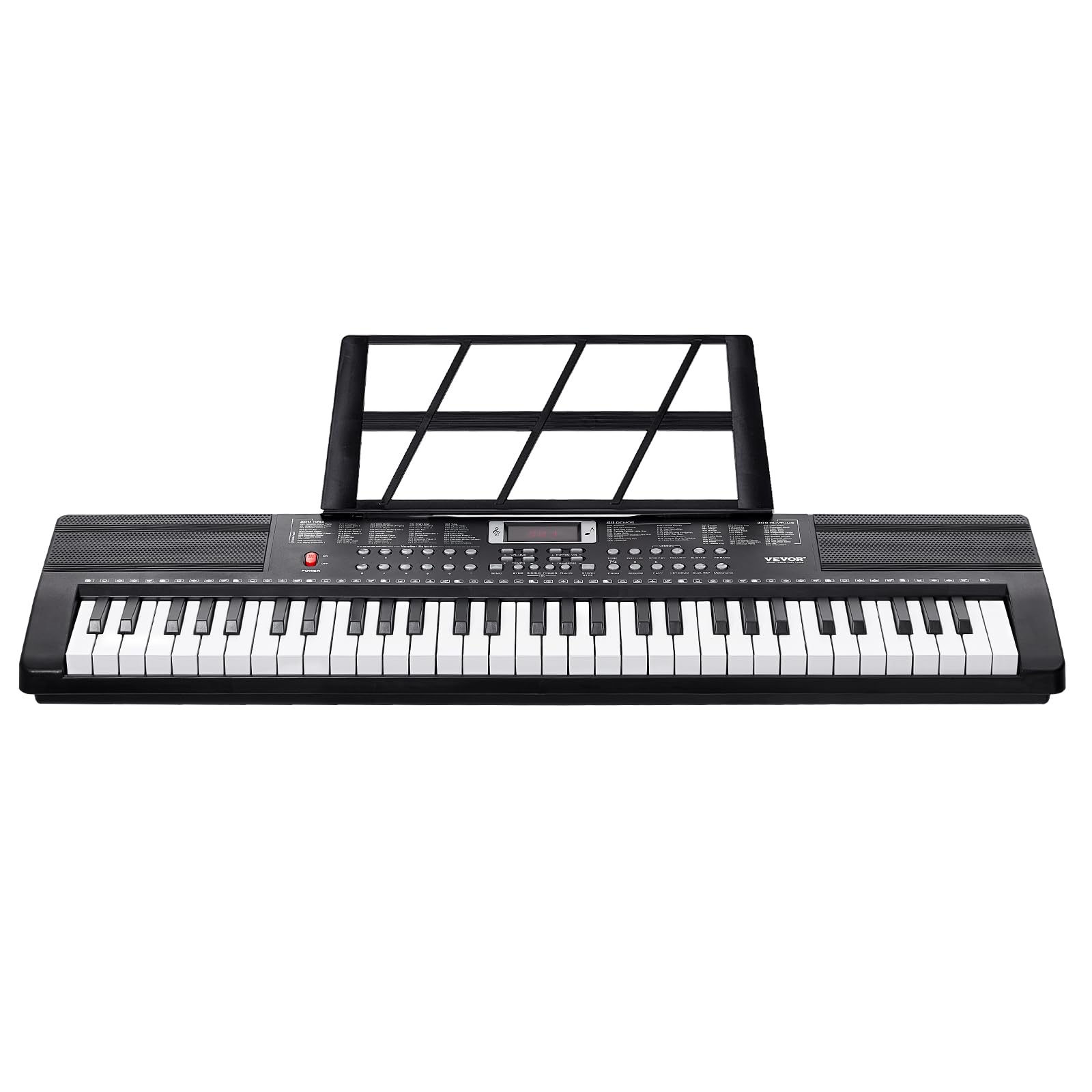 VEVOR 61 Key Digital Keyboard Piano, 200 Tones 200 Rhythms, Electric Portable Piano Keyboard Kit with 60 Demo Songs Built-In Dual Speakers Headphones, Piano Stickers for Beginners Learning - Image 10