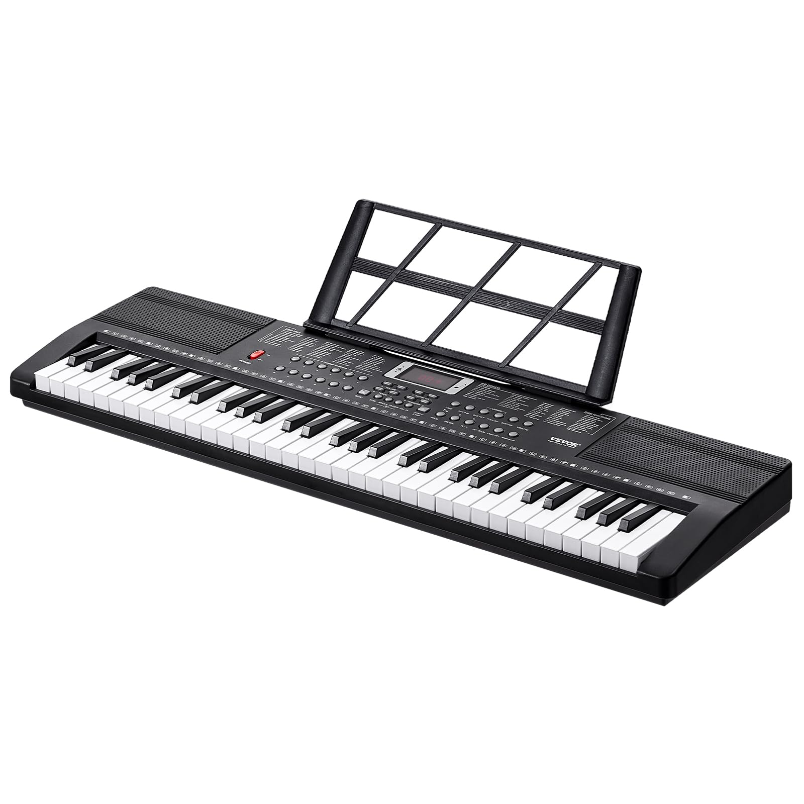 VEVOR 61 Key Digital Keyboard Piano, 200 Tones 200 Rhythms, Electric Portable Piano Keyboard Kit with 60 Demo Songs Built-In Dual Speakers Headphones, Piano Stickers for Beginners Learning - Image 9