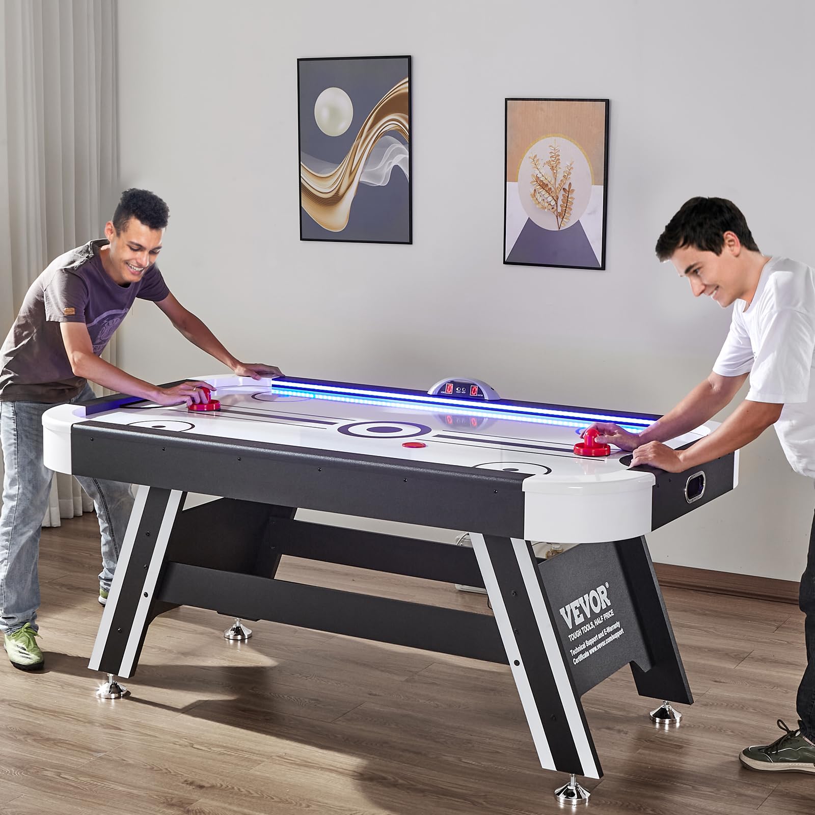 VEVOR 72" & 89" Air Hockey Tables w/LED Scoreboard, 88" 3-in-1 Multi-Game Table (Hockey/Billiards/Ping Pong) - Includes Pucks, Pushers & All Accessories for Game Room & Family | for Adult, Children, Elder - Image 8