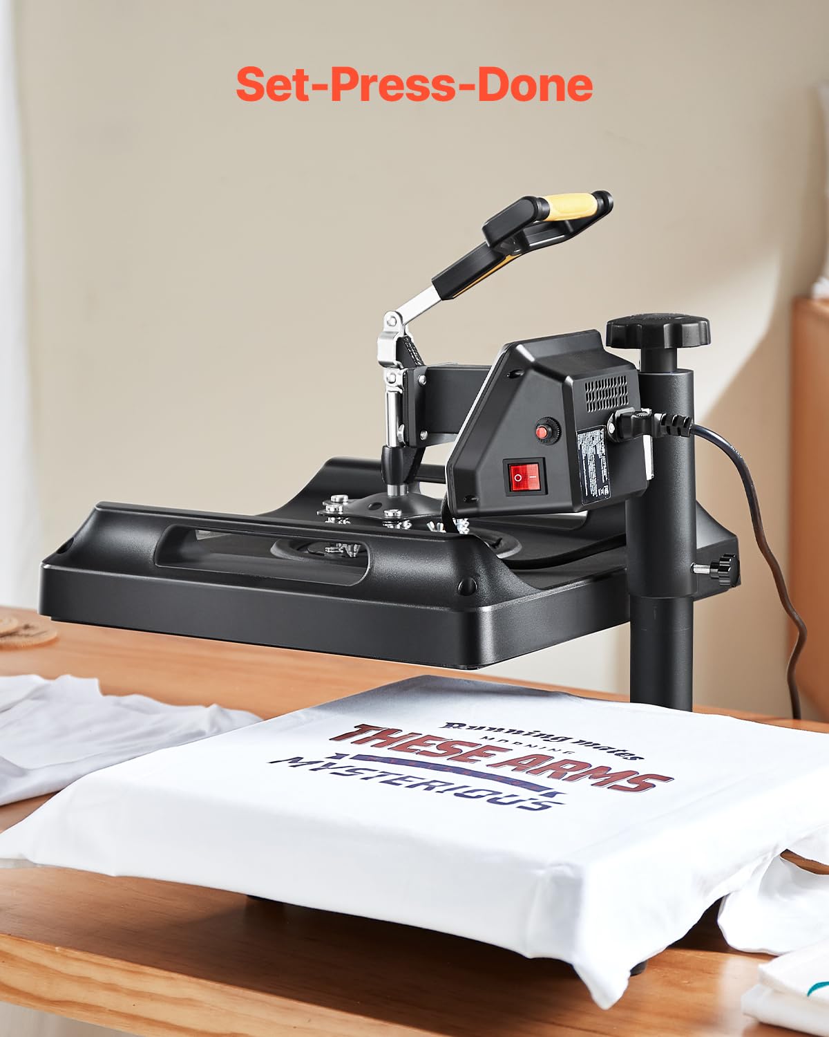 VEVOR 8 in 1 Heat Press Machine 15x15 Inch, 360° Swing Away Tshirt Press, Digital Professional Sublimation Heat Transfer for T Shirts Hat Cap Mug Plate - Image 7