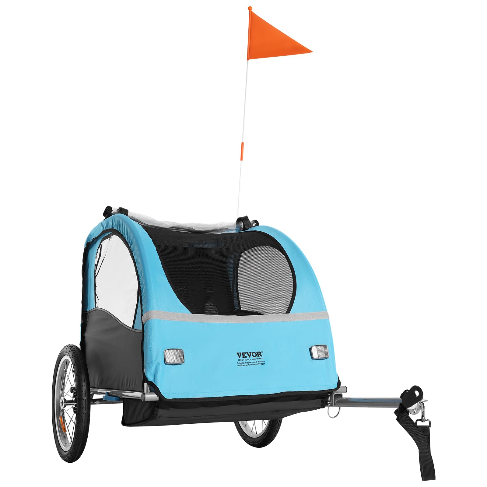 VEVOR Bike Trailer for Toddlers Kids, Single & Double Seat Options, 2-in-1 Canopy Carrier with Strong Frame Converts to Stroller, Tow Behind Foldable Child Bicycle Trailer with Universal Coupler - Image 4