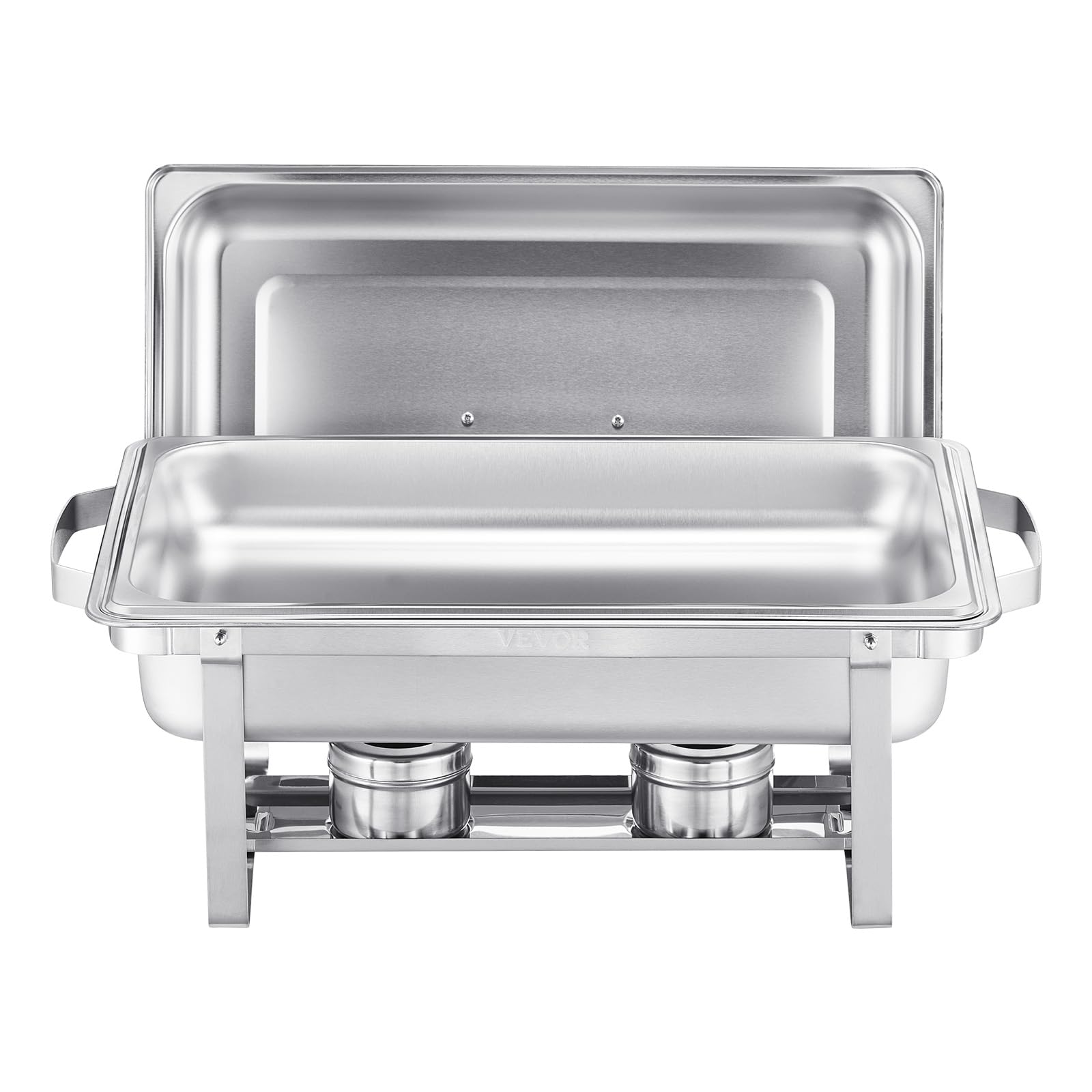 VEVOR Chafing Dish Buffet Set, 8 Qt 6 Pack, Stainless Steel Chafer with 6 Full Size Pans, Rectangle Catering Warmer Server with Lid Water Pan Stand Fuel Holder, for Weddings Parties Banquets, Silver - Image 11