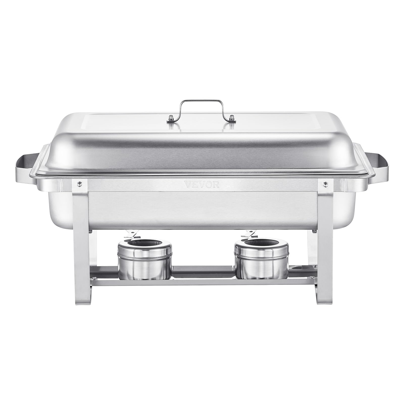 VEVOR Chafing Dish Buffet Set, 8 Qt 6 Pack, Stainless Steel Chafer with 6 Full Size Pans, Rectangle Catering Warmer Server with Lid Water Pan Stand Fuel Holder, for Weddings Parties Banquets, Silver - Image 12