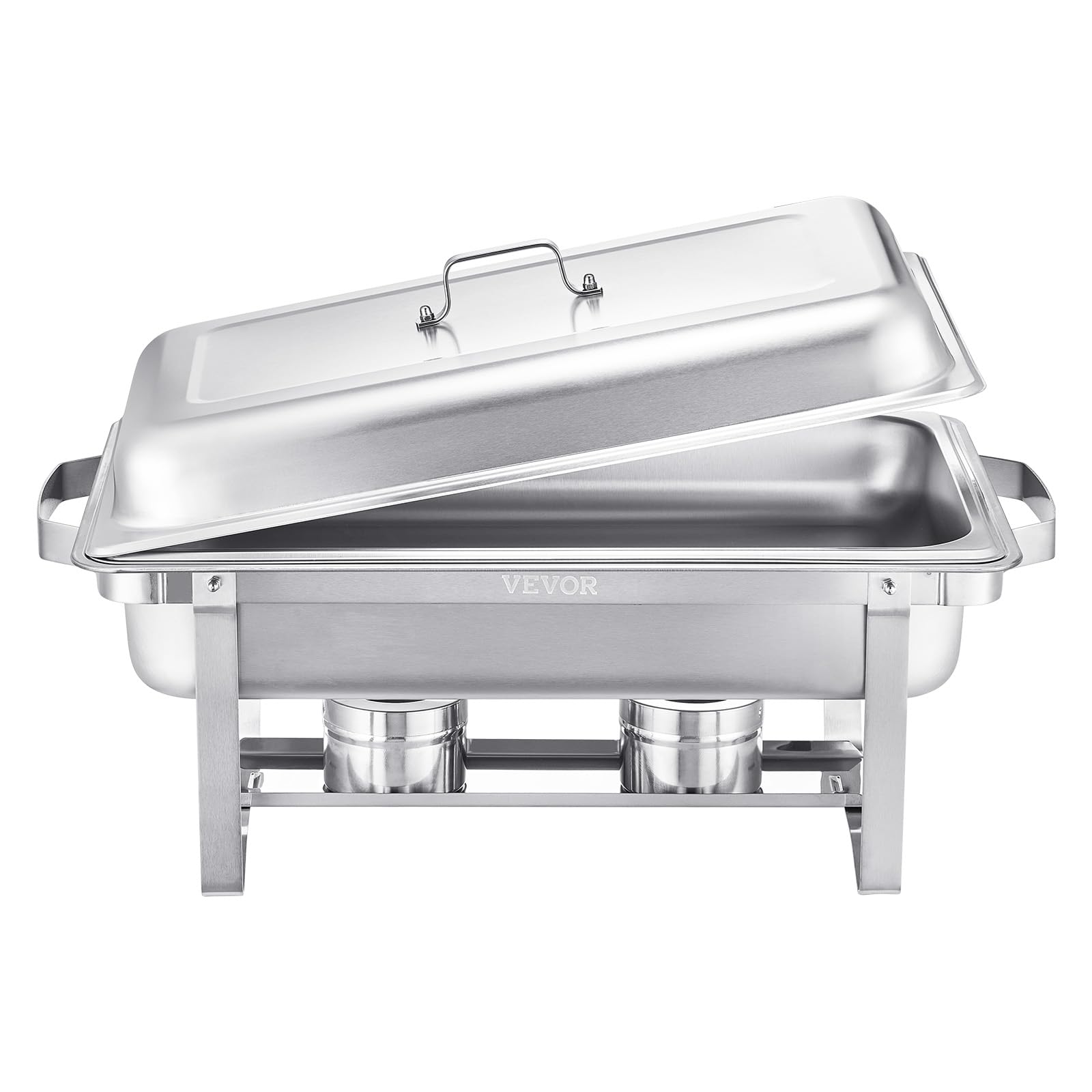VEVOR Chafing Dish Buffet Set, 8 Qt 6 Pack, Stainless Steel Chafer with 6 Full Size Pans, Rectangle Catering Warmer Server with Lid Water Pan Stand Fuel Holder, for Weddings Parties Banquets, Silver - Image 9