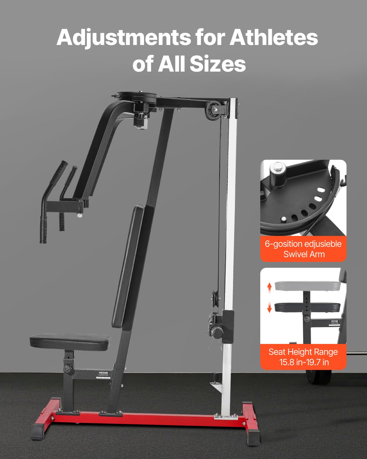 VEVOR Chest Fly Machine, Upper Body Specialty Machine for Home Gym, Adjustable Fly and Reverse Delt Machine, for Chest, Back, Pectoral, Rear Deltoid and Shoulder Workouts, Hold up to 450LBS - Image 4