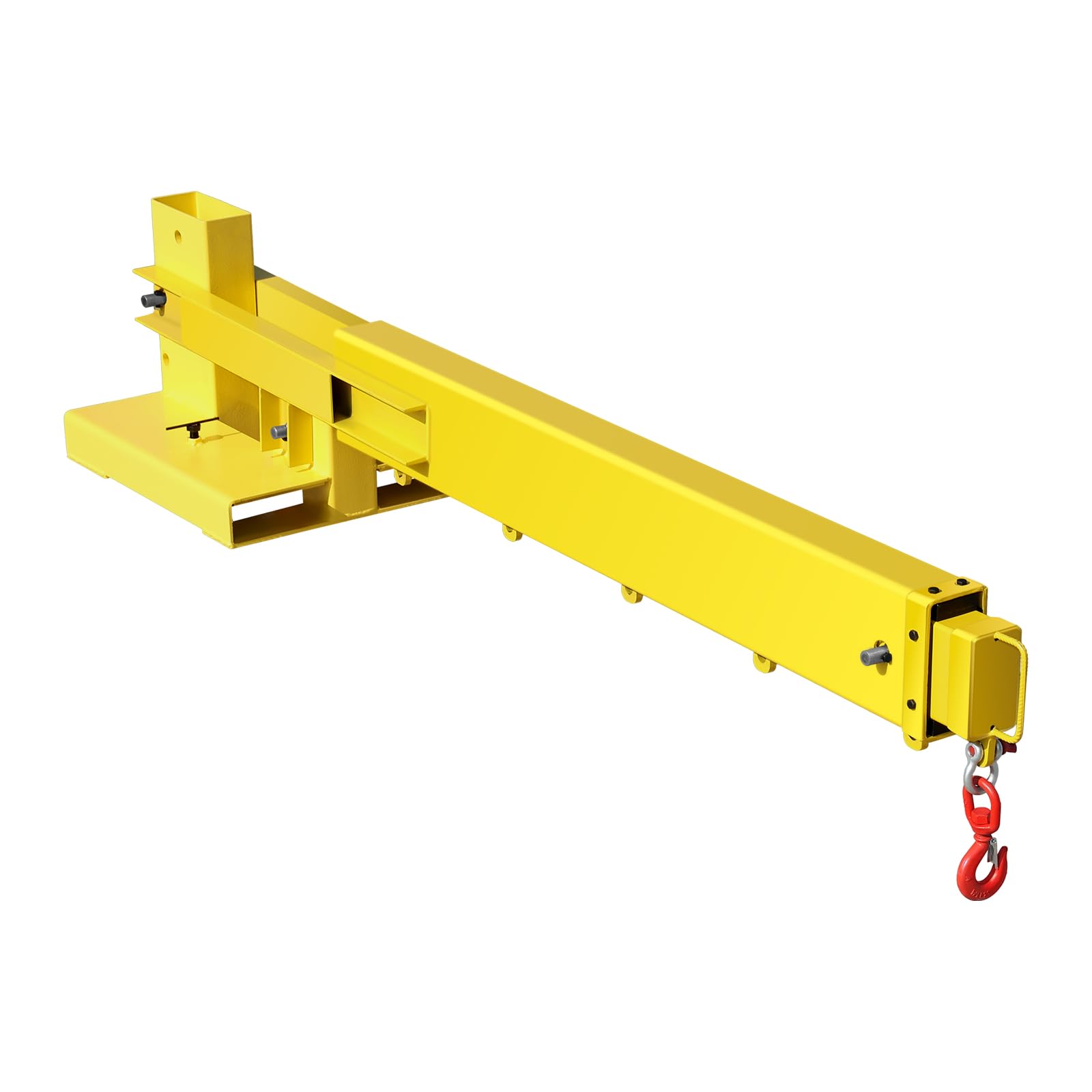 VEVOR Forklift Jib Boom Crane, 6000lbs Capacity, Manual Telescoping Boom Extends Up to 56.1 inches, Forklift Mobile Crane with 2 Hooks, Adjustable Forklift Crane Attachment for Warehouse, Factories - Image 9