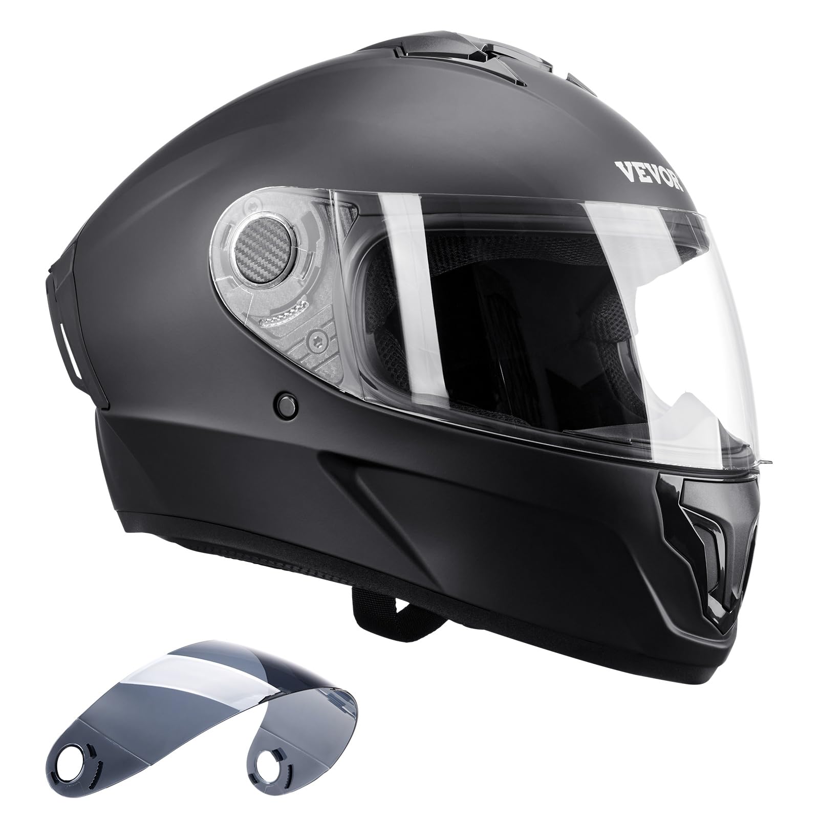 VEVOR Full Face Motorcycle Helmet DOT Approved, Dual Visor & Interchangeable Lens, Smart Street ABS Helmet Comfortable Motocross Helmet, Fit for Youth & Adults - Image 9
