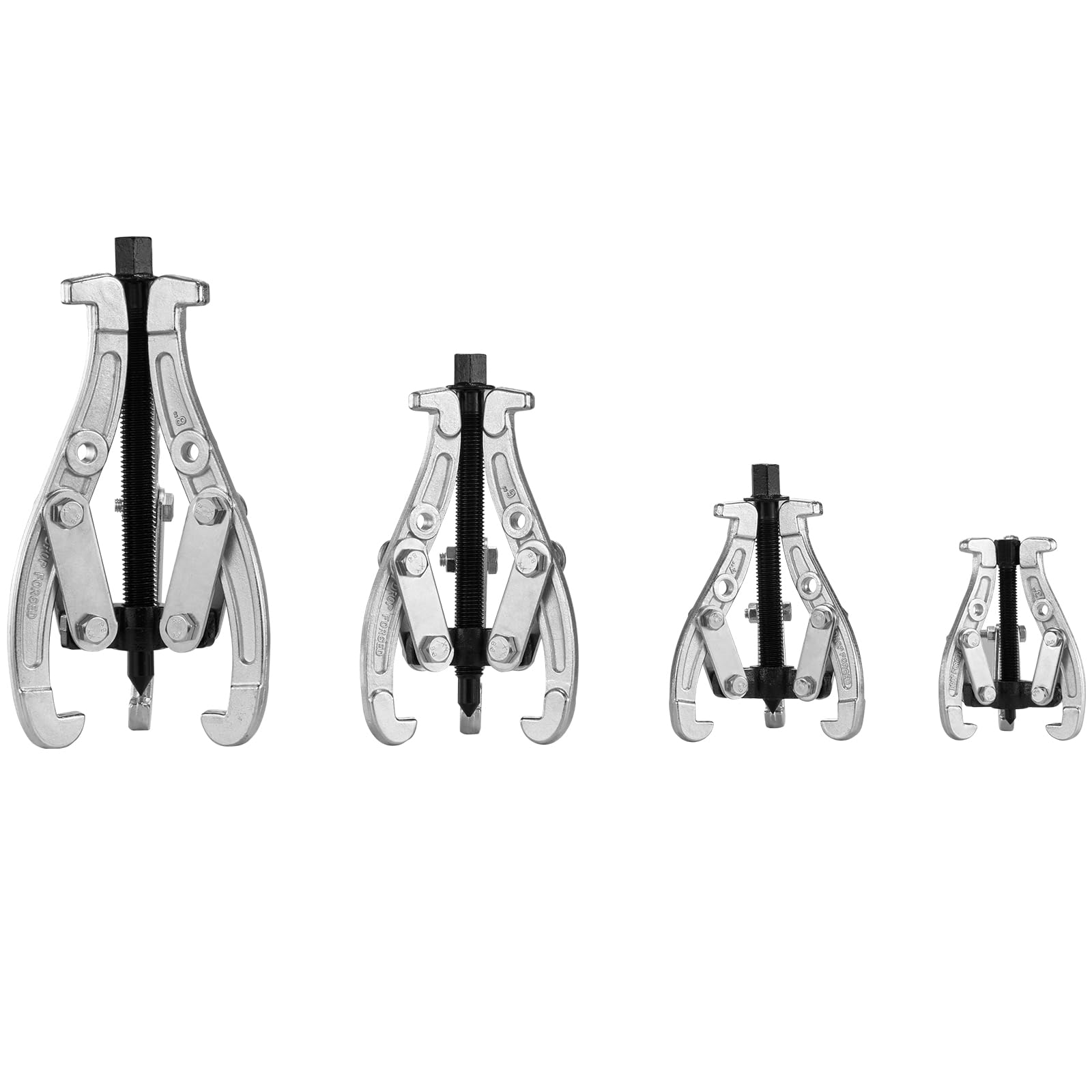 VEVOR Gear Puller Set, 3" 4" 6" 8" Puller Kit, 3 Jaw Gear Bearing Flywheel Pulley Removal Tool, 2 or 3 Reversible Jaws Wheel Puller, Vertically and Horizontally, External and Internal, 4-Piece - Image 9