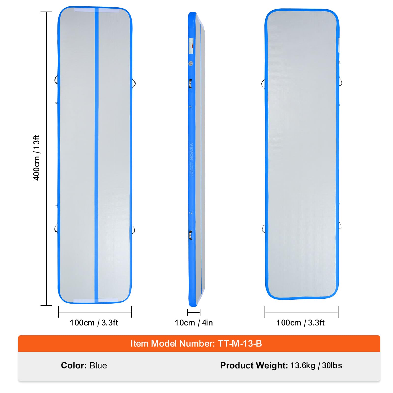 VEVOR Gymnastics Air Mat, Inflatable Track with Electric Pump, Training Mats for Home Use/Gym/Yoga/Cheerleading/Beach/Park/Water - Image 8