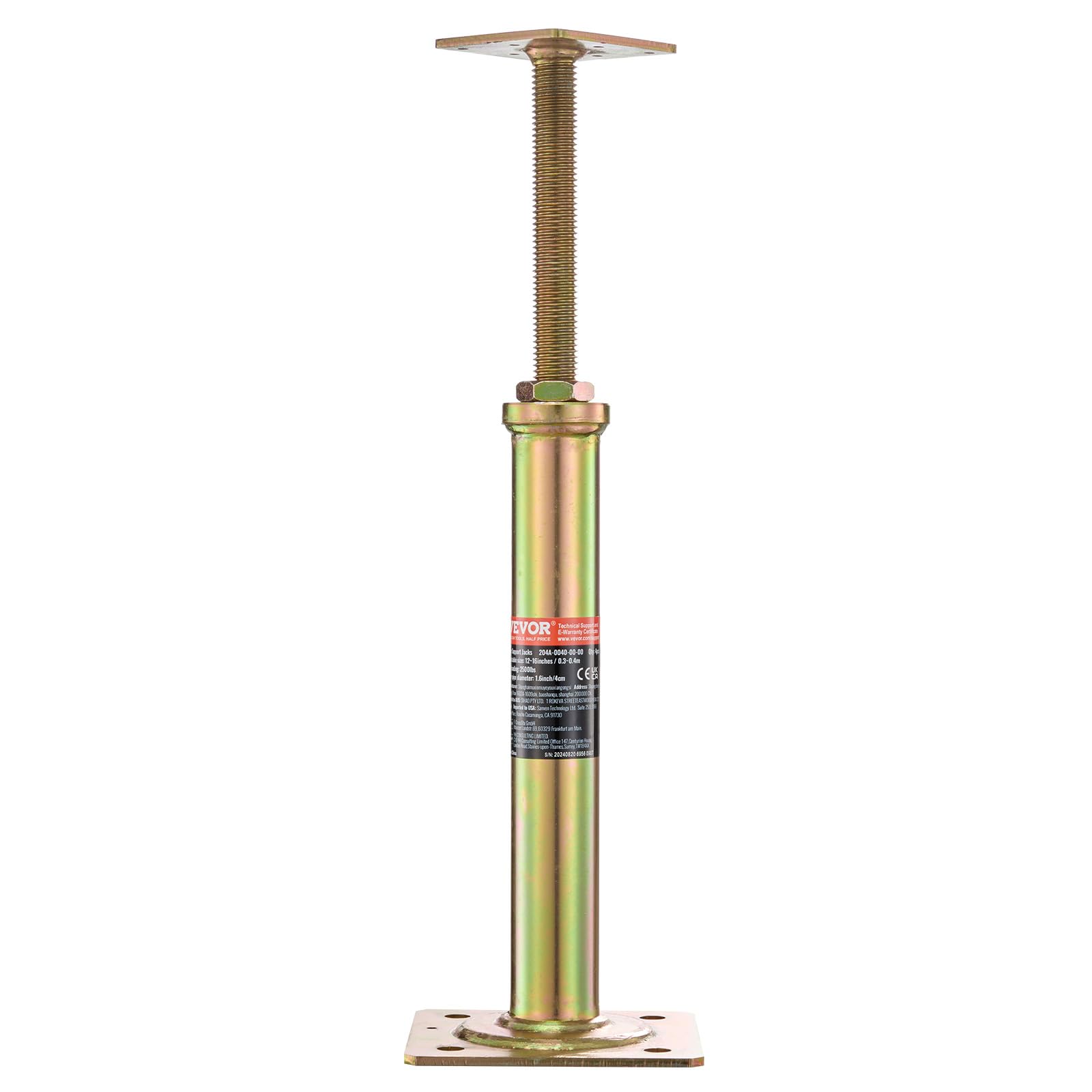 VEVOR House Floor Jacks, 4 PCS Post Floor Joist Jacks for Leveling, 11.6"-16" Height Range, Total Support up to 10000 LBS, Galvanized Telescoping Screw Jacks for Temporary Support - Image 11