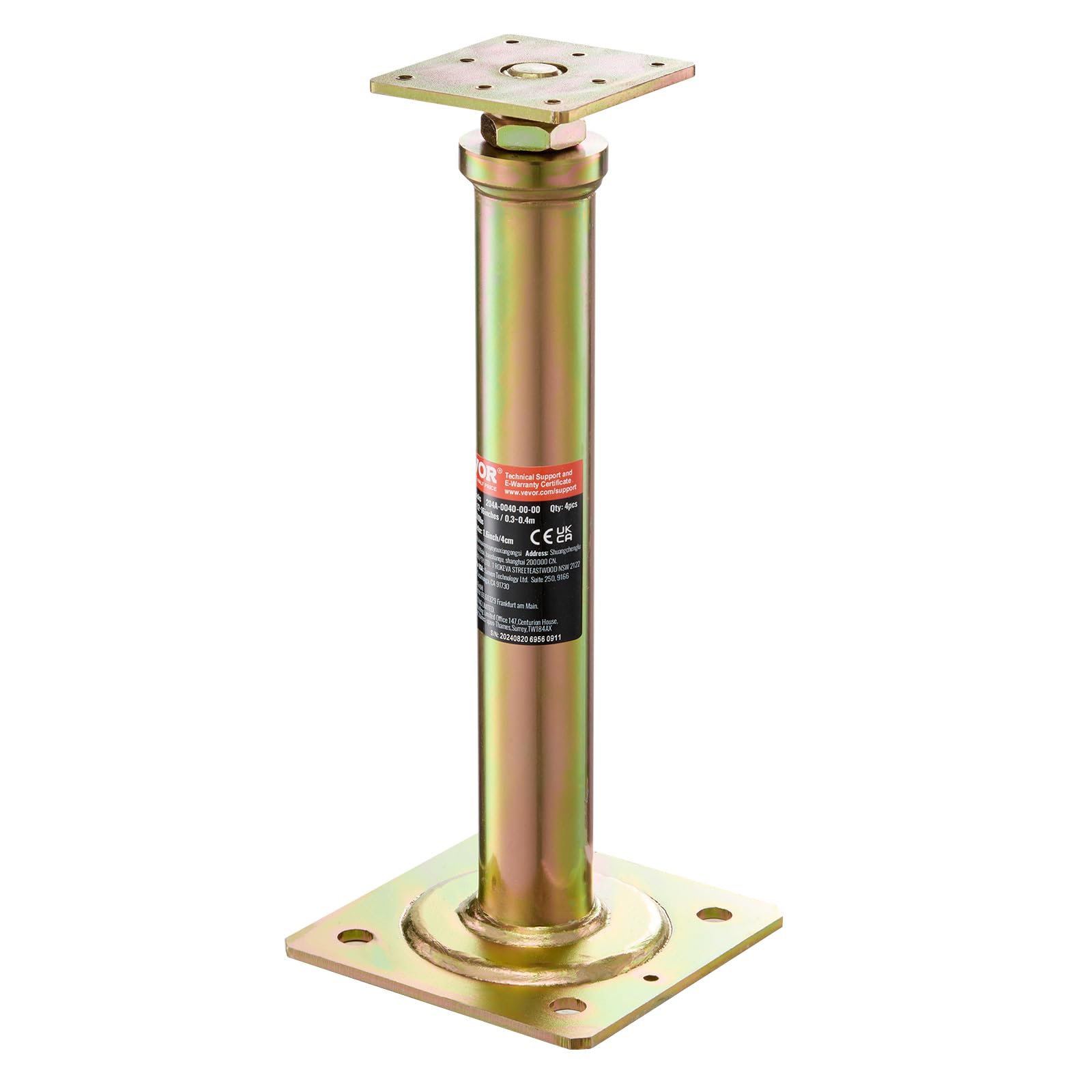 VEVOR House Floor Jacks, 4 PCS Post Floor Joist Jacks for Leveling, 11.6"-16" Height Range, Total Support up to 10000 LBS, Galvanized Telescoping Screw Jacks for Temporary Support - Image 9