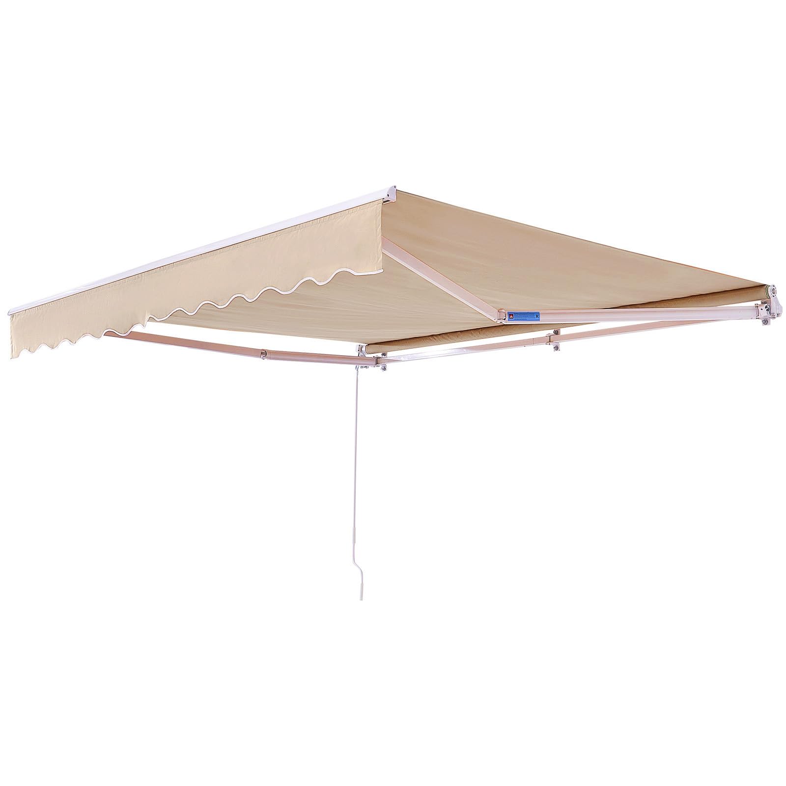 VEVOR Manual Retractable Awning, 12 x 10 ft Outdoor Patio Awning Retractable Sun Shade, Patio Door Window Water-Resistant Polyester Awning Sunshade Shelter with Crank Handle for Balcony, Backyard - Image 11