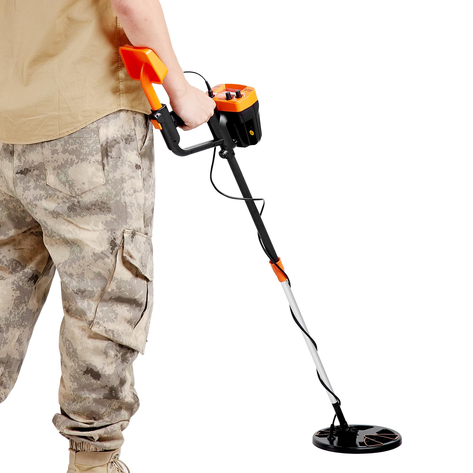 VEVOR Metal Detector for Adults & Kids, 8 Inch Waterproof Search Coil with High Accuracy Pointer Display, Adjustable 38''-49'' Gold Detector, Lightweight Aluminum Stem for Detecting Gold Treasure - Image 10