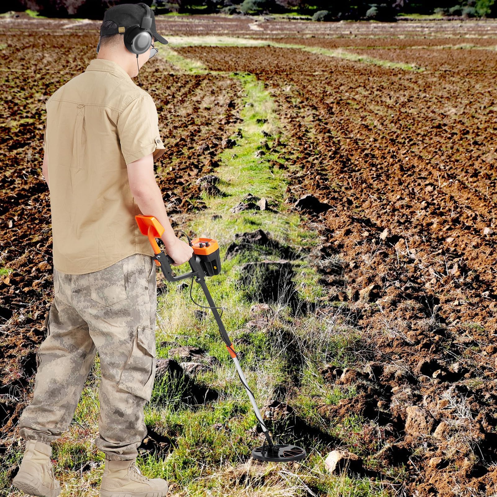 VEVOR Metal Detector for Adults & Kids, 8 Inch Waterproof Search Coil with High Accuracy Pointer Display, Adjustable 38''-49'' Gold Detector, Lightweight Aluminum Stem for Detecting Gold Treasure - Image 8