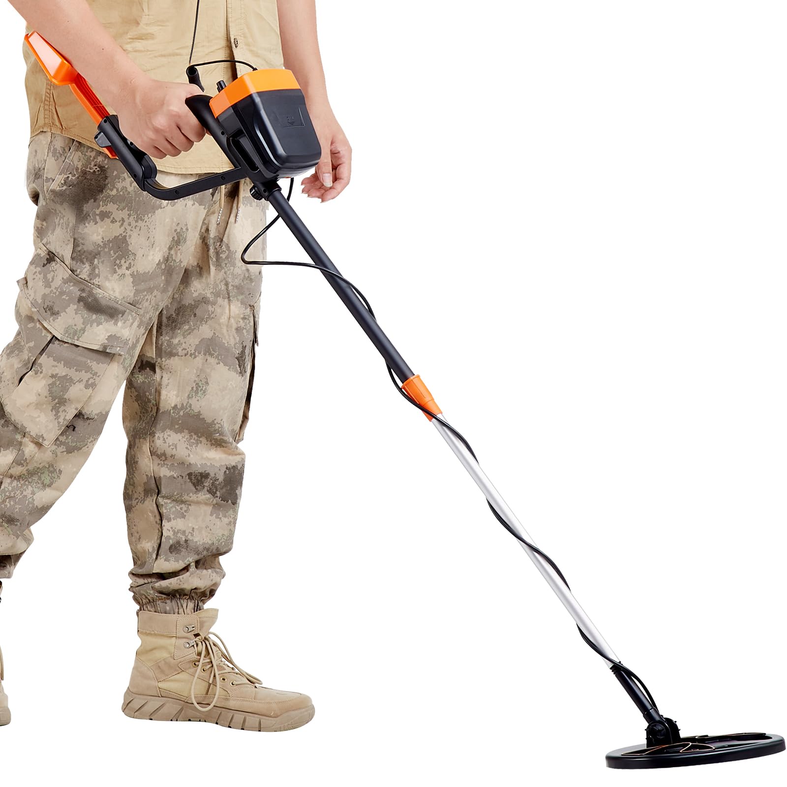 VEVOR Metal Detector for Adults & Kids, 8 Inch Waterproof Search Coil with High Accuracy Pointer Display, Adjustable 38''-49'' Gold Detector, Lightweight Aluminum Stem for Detecting Gold Treasure - Image 9