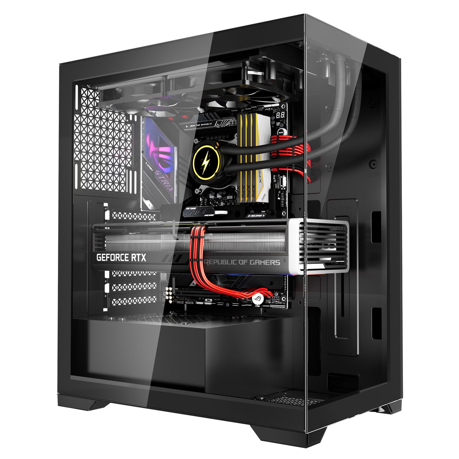 VEVOR PC Gaming Case, Mid-Tower, Computer Case with High-Airflow Tempered Glass Panel, Dust Filter, 2 x 120 mm Fans, Cable Management, for GPU up to 360 mm in Length, Compatible with ATX/M-ATX/ITX - Image 9