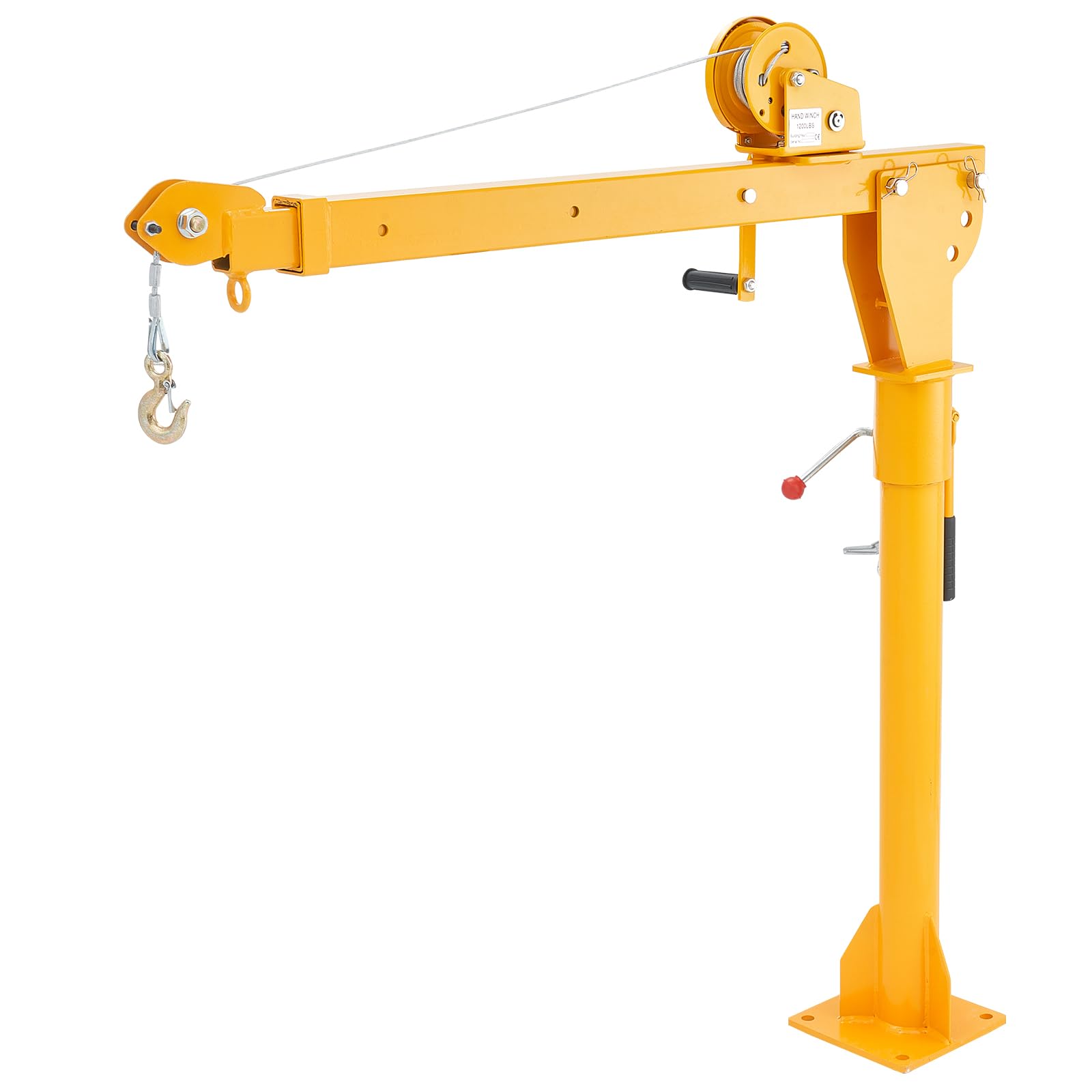 VEVOR Pickup Truck Crane with 1100 lbs Manual Winch, Folding Truck-Mounted Bed Crane, Steel Pickup Truck Jib Crane Hoist 360° Swivel for Lifting Goods in Construction, Factory - Image 9