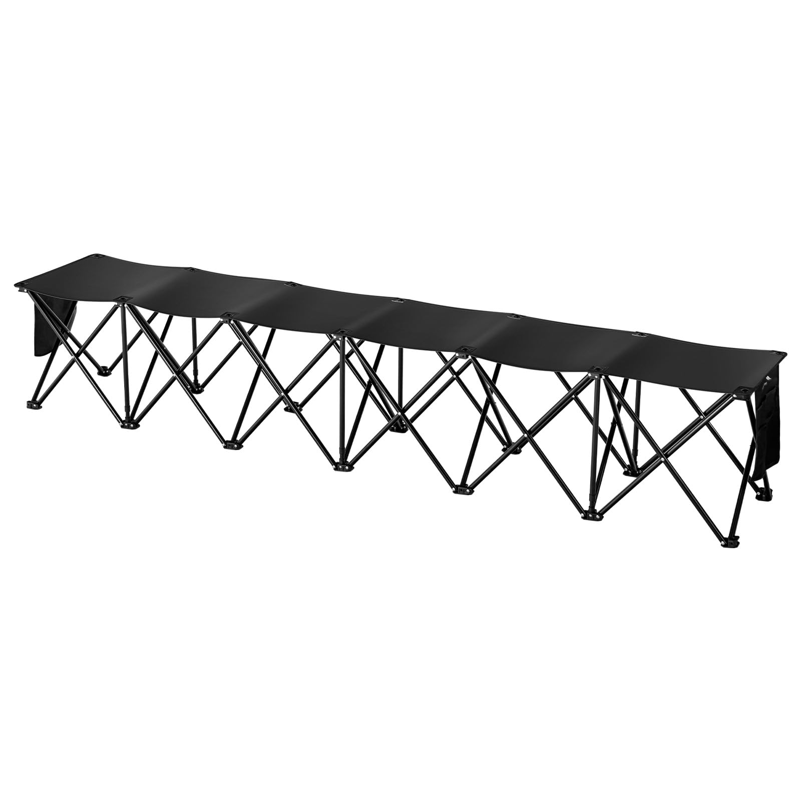 VEVOR Portable Folding Bench, 6 Seats Foldable Sideline Bench, Outdoor Camping Bench Chairs with Carry Bag, Team Sport Sideline Benches for Football, Camping, Fishing, No Assembly Instant Seating - Image 5