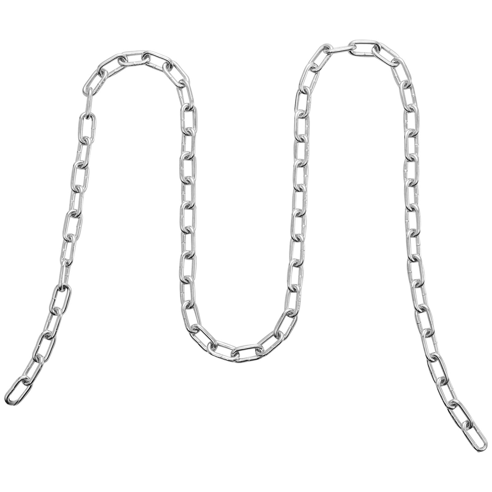 VEVOR Proof Coil Chain, 3/16" x 10', 1100 lbs Safe Working Load, Zinc Plated Proof Tested Coil Chain with Two Quick Links, Galvanized Carbon Steel Link Chain for Towing, Hanging, Camping, Pet Towing - Image 11