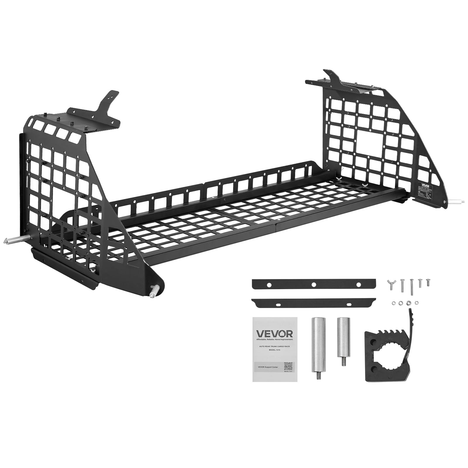 VEVOR Rear Trunk Cargo Rack, for 2010-2024 Toyota 4Runner, 220 lbs Capacity, Aluminum Alloy Basket Tray Interior Storage Luggage Carrier, Adjustable Height Shelf Stand Organizer for Camping Trip Gear - Image 9
