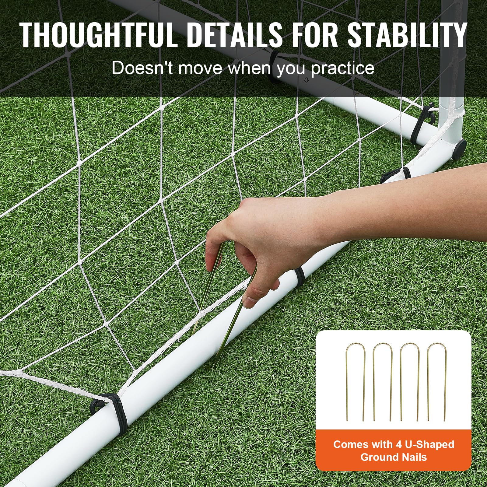 VEVOR Soccer Rebound Trainer, Iron Soccer Training Equipment, Sports Football Rebounder Wall, Double-Sided Rebounding Net, Easy Assembly, Perfect for Backyard Practicing, Solo Training, Passing - Image 6