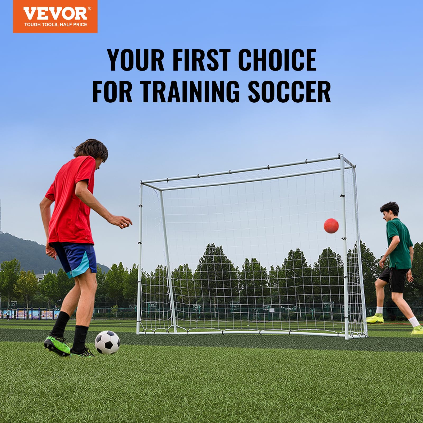 VEVOR Soccer Rebound Trainer, Iron Soccer Training Equipment, Sports Football Rebounder Wall, Double-Sided Rebounding Net, Easy Assembly, Perfect for Backyard Practicing, Solo Training, Passing - Image 7