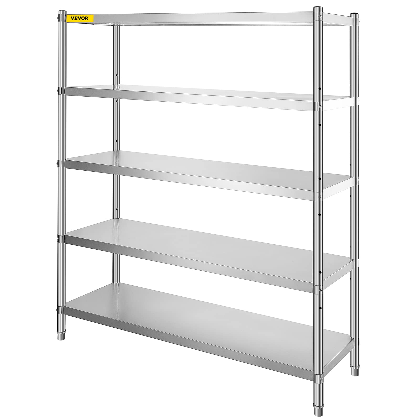 VEVOR Storage Shelf, 5-Tier Storage Shelving Unit, Stainless Steel Garage Shelf, Heavy Duty Storage Shelving, 1650 Lbs Total Capacity with Adjustable Height - Image 8