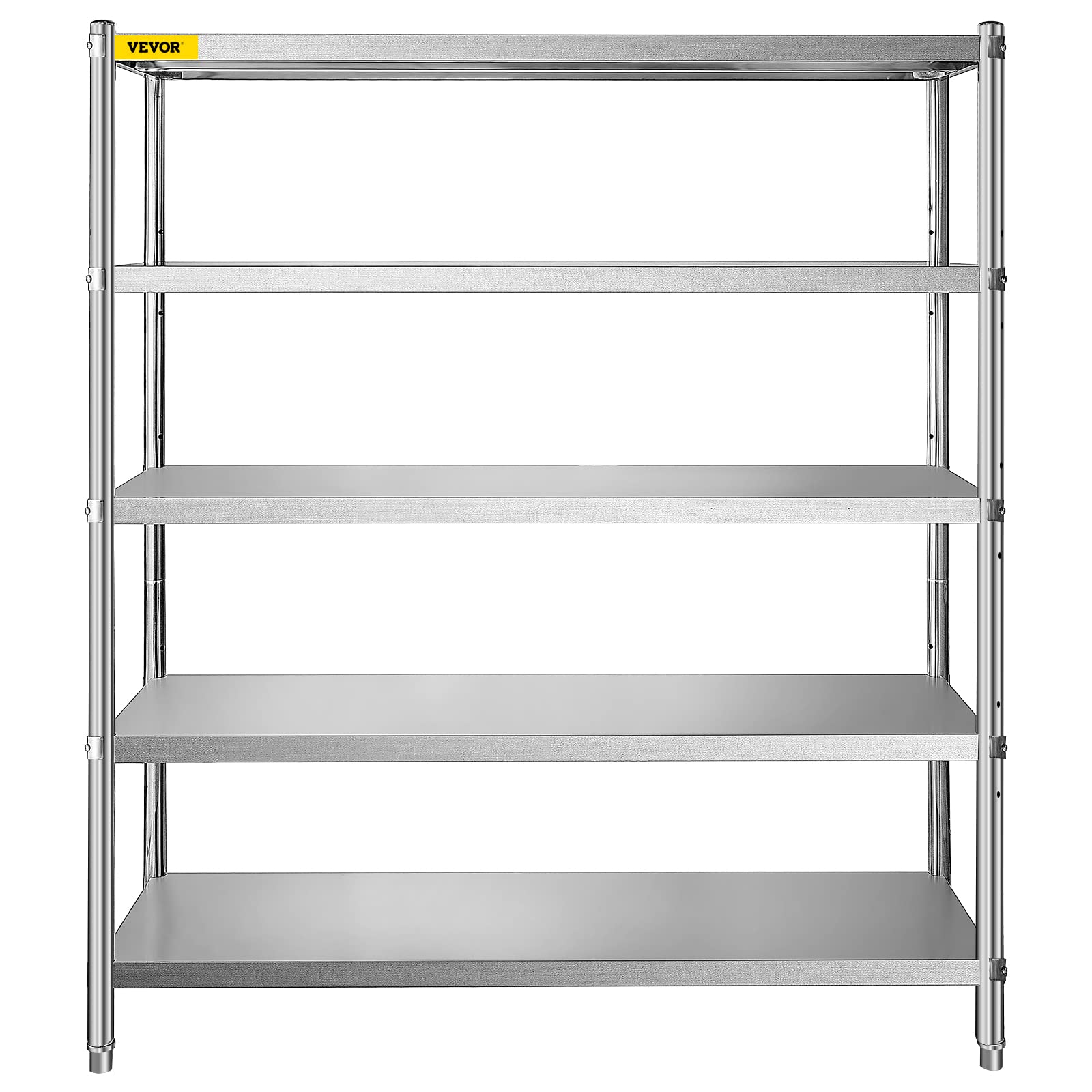 VEVOR Storage Shelf, 5-Tier Storage Shelving Unit, Stainless Steel Garage Shelf, Heavy Duty Storage Shelving, 1650 Lbs Total Capacity with Adjustable Height - Image 9