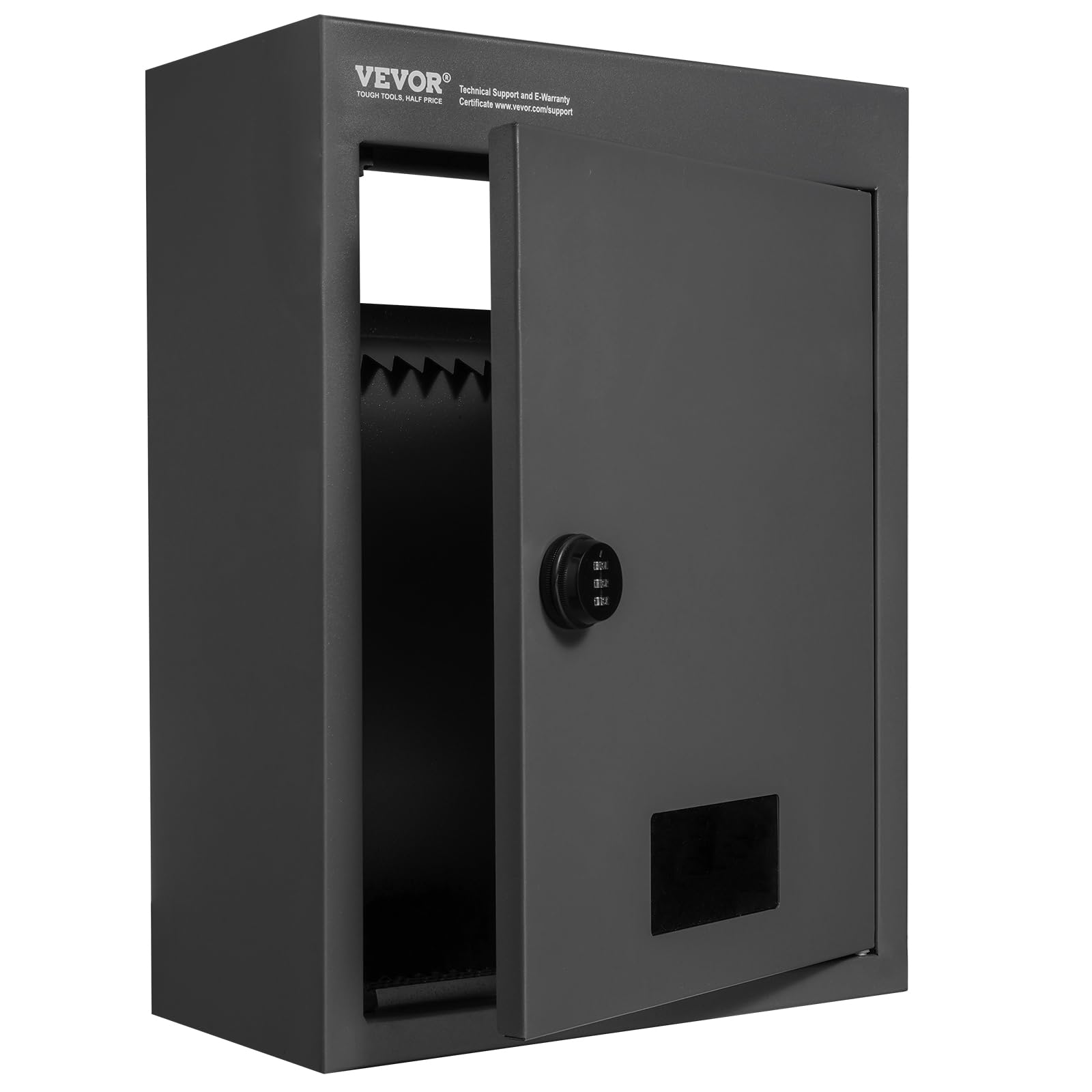 VEVOR Through The Wall Drop Box Deposit Safe 12.5x6.3x16.9, Rainproof Heavy Duty Steel Mailbox with Combination Lock for Wall Thickness 2.8"-7.9" Home Office, Locking Wall Mount Mail Drop Box, Black - Image 9