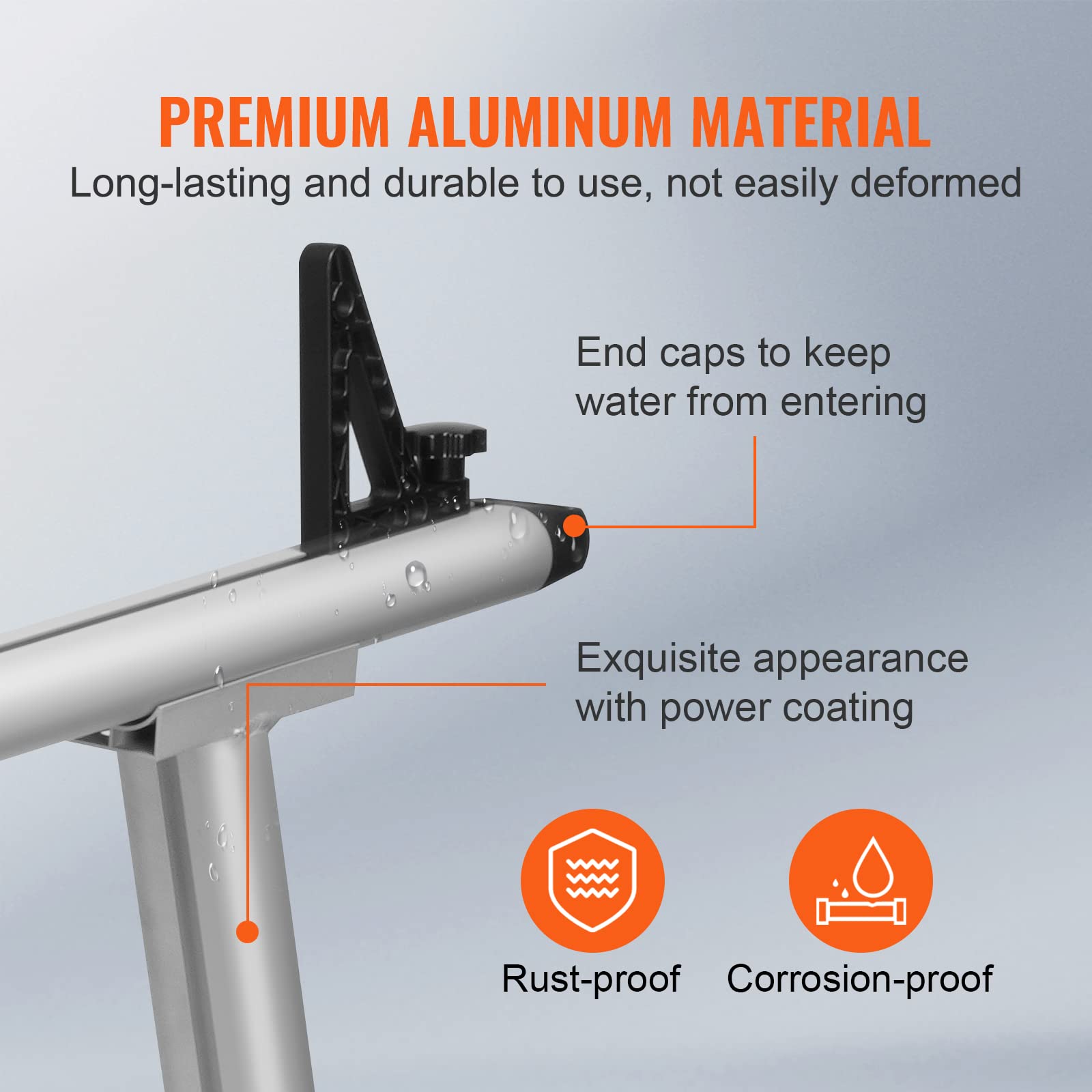 VEVOR Truck Rack, 800 lbs Capacity, 71"x32" Aluminum Ladder Rack for Truck with 8 Non-Drilling C-Clamps, Heavy Duty Truck Bed Rack Two-Bar Set for Kayak, Surfboard, Lumber, Ladder - Image 6