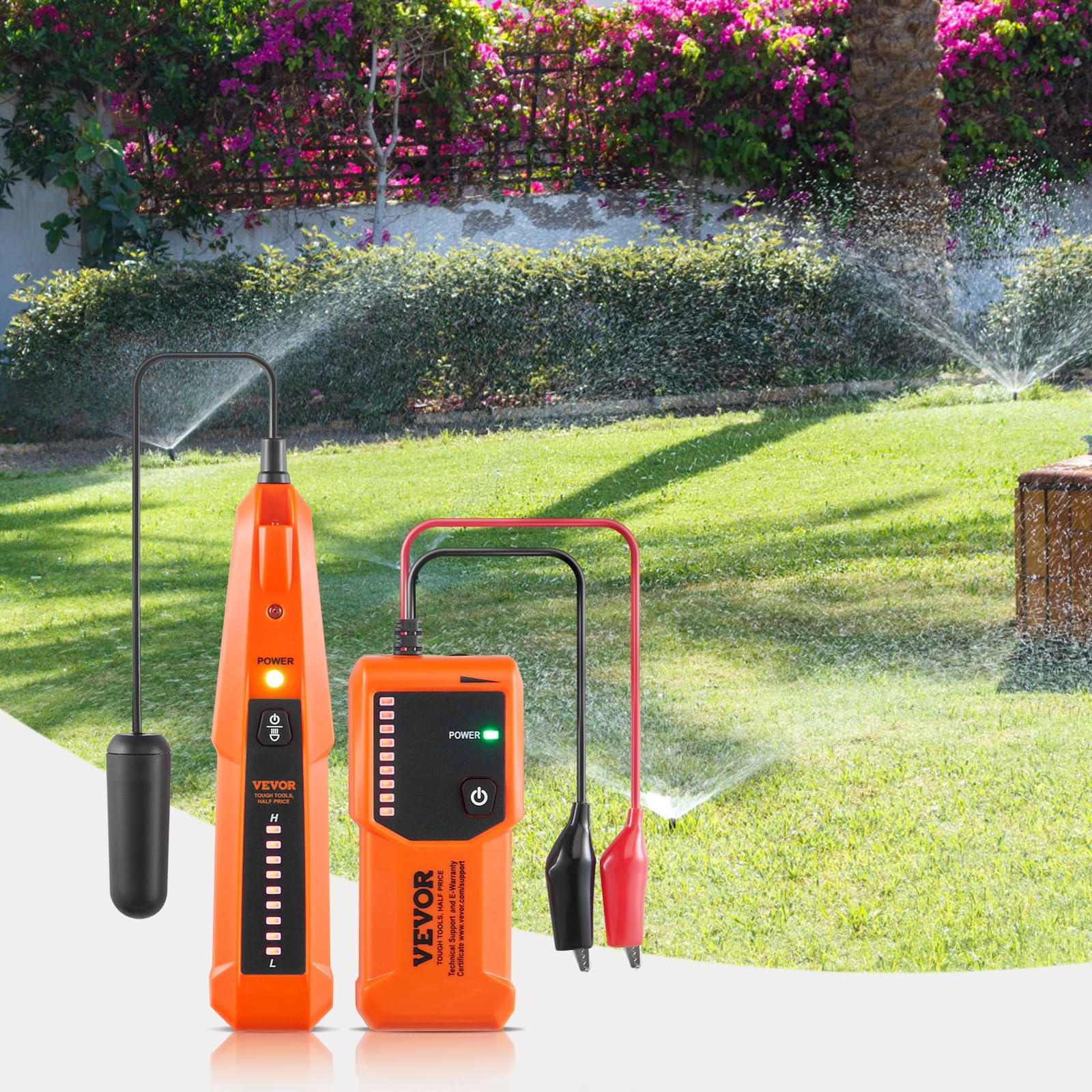 VEVOR Underground Cable Locator, 3 FT Max. Detection Depth, Wire Tracer Break Detector Finder with Earphone, 1000 FT Max.Detection Length Cable Tester for Pet Fence Buried Sprinkler Valve Irrigation - Image 8