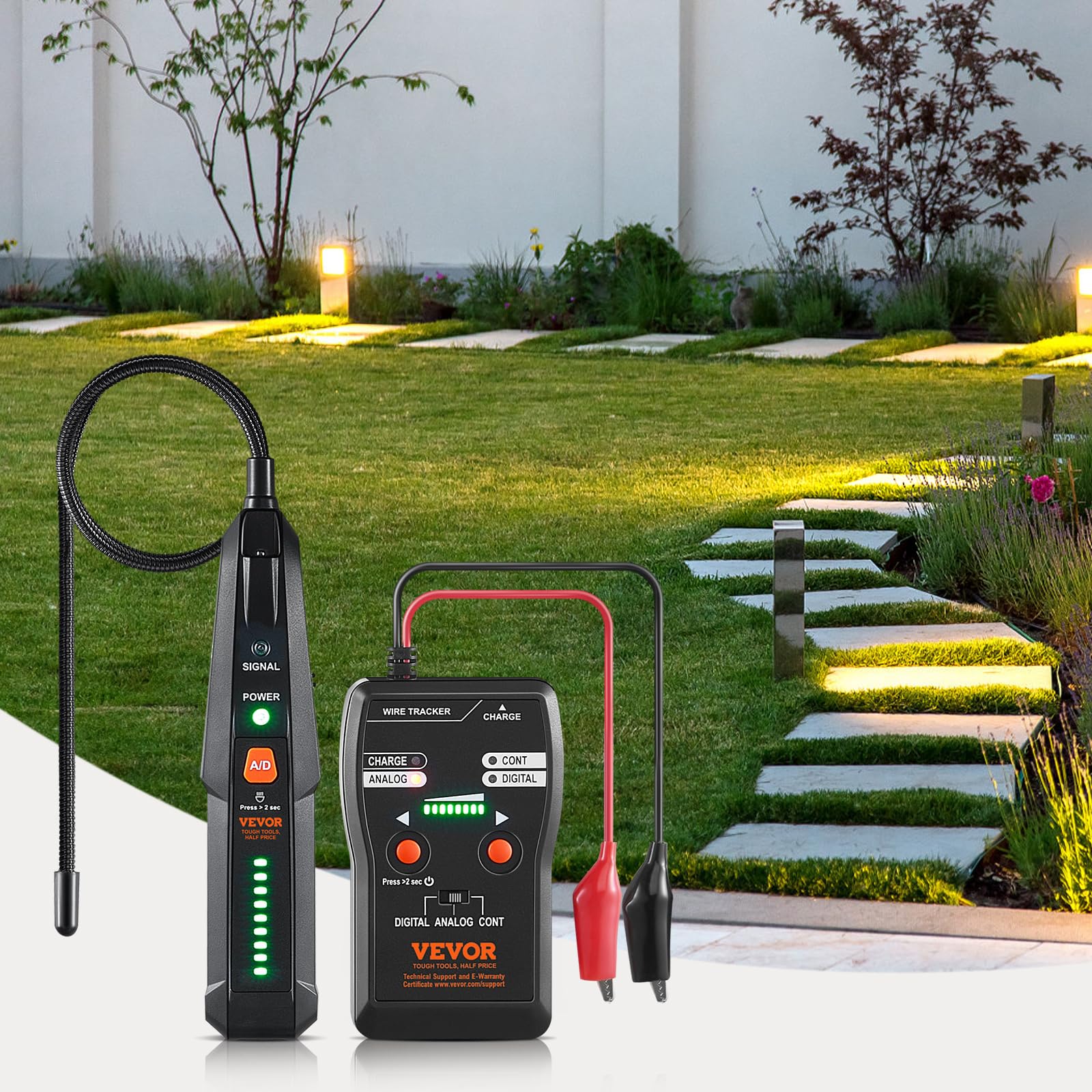 VEVOR Underground Cable Locator, 6.5Ft Max Detection Depth Wire Tracer Break Detector Finder with Earphone, 3280Ft Max. Detection Length Cable Tester for Pet Fence Buried Sprinkler Valve Irrigation - Image 7